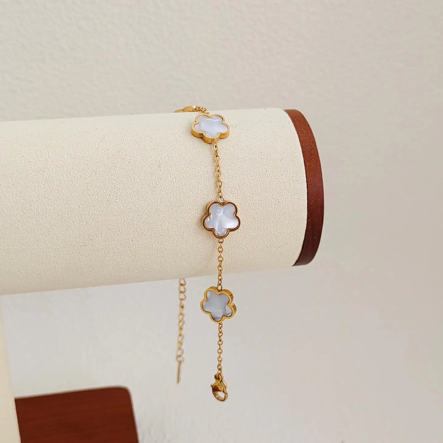 High Quality Stainless Steel Flower Jewelry Set Non Fading Clover Women Accessories Luxury Bangle Bracelet Necklace Earrings